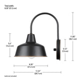 Delancey 1-Light Oil Rubbed Bronze and White Outdoor/Indoor Wall Lantern Sconce