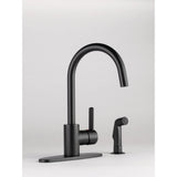 Apex Single-Handle Side Sprayer Kitchen Faucet in Matte Black - Super Arbor