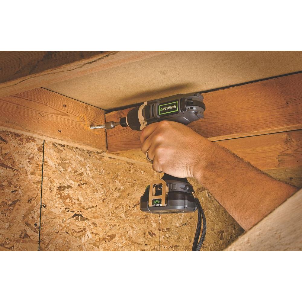 12-Volt Lithium-ion Cordless Quick-Change Impact Driver with Light, Power Indicator, Charger, Battery and Bit - Super Arbor