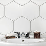 Merola Tile Textile Hex White 8-5/8 in. x 9-7/8 in. Porcelain Floor and Wall Tile (11.56 sq. ft. per case)