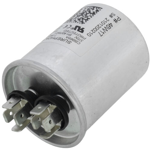 Lennox 46W17 capacitor - detail view (Voltage: 370V; MFD: 7.5)