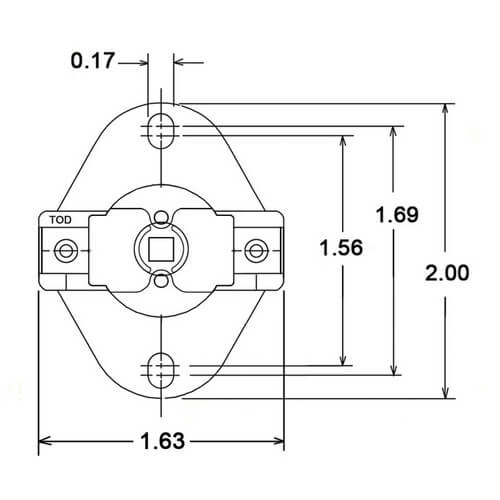 Rheem 47-21900-13 limit switch - side view (Product Type: Limit Switch)