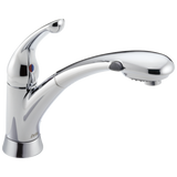 Delta Signature Chrome 1-Handle Deck-Mount Pull-Out Kitchen Faucet with Deck Plate