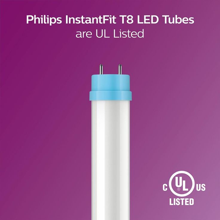Philips 32-Watt Equivalent 4 ft. Linear T8 Instant Fit LED Tube Light Bulb Daylight (5000K) (10-Pack)
