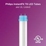 Philips 32-Watt Equivalent 4 ft. Linear T8 Instant Fit LED Tube Light Bulb Daylight (5000K) (10-Pack)
