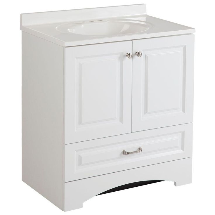 Lancaster 24 in. W Bath Vanity in White with Alpine Vanity Top in White