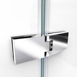 DreamLine Aqua Ultra 48 in. W x 58 in. H Semi-Frameless Hinged Tub Door, Brushed Nickel