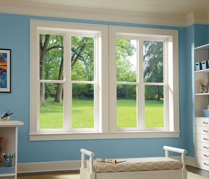 RELIABILT 105 Series New Construction 35-1/2-in x 51-1/2-in x 2-5/8-in Jamb White Vinyl Low-e Argon Single Hung Window with Grids Half Screen Included