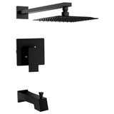 1-Spray 8 in. Wall Mount Showerhead Shower Set in Brushed Nickel - Super Arbor