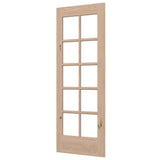 36 in. x 80 in. Rustic Knotty Alder Wood 10-Lite Clear Tempered Glass TDL Stainable Interior Door Slab - Super Arbor