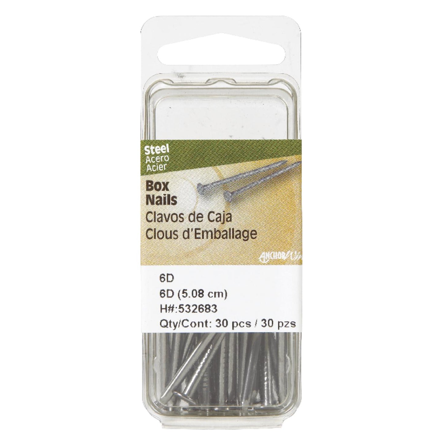 Hillman 6D 2 in. Box Polished Steel Nails, Large Head