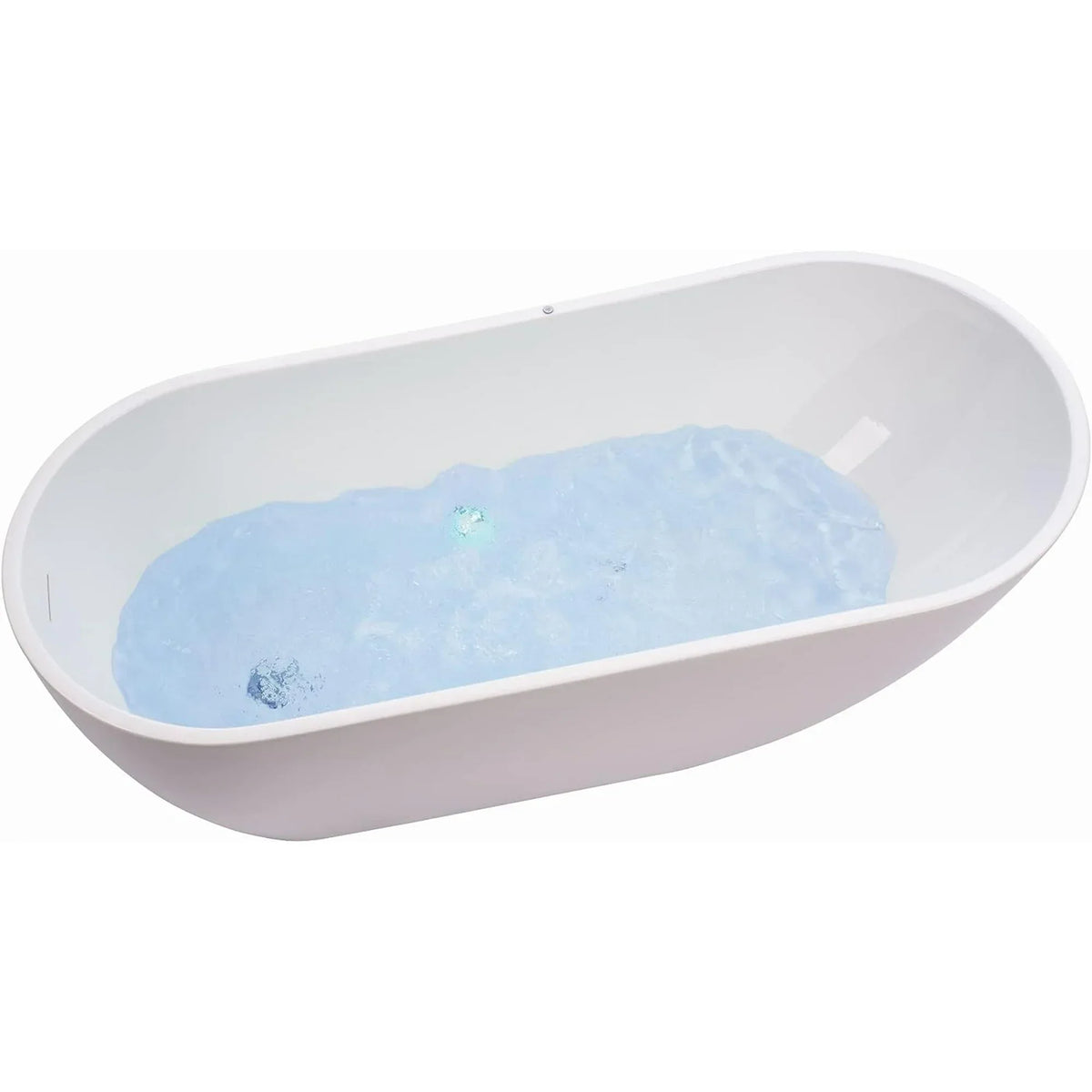 Vanity Art 67 in. Acrylic Flatbottom Freestanding Bathtub in Pure White