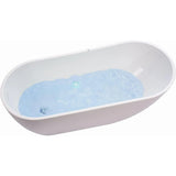 Vanity Art 67 in. Acrylic Flatbottom Freestanding Bathtub in Pure White