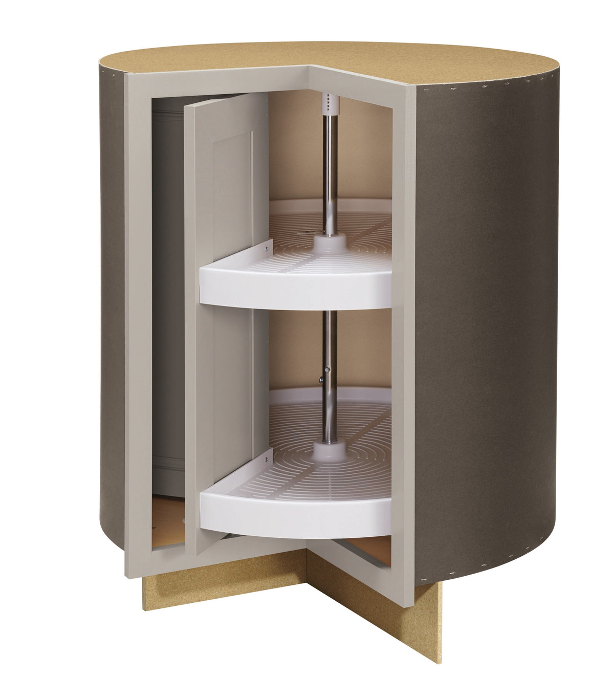 Diamond NOW Wintucket 36-in W x 35-in H x 23.75-in D Cloud Gray Lazy Susan Corner Base Fully Assembled Cabinet (Recessed Panel Square Style)