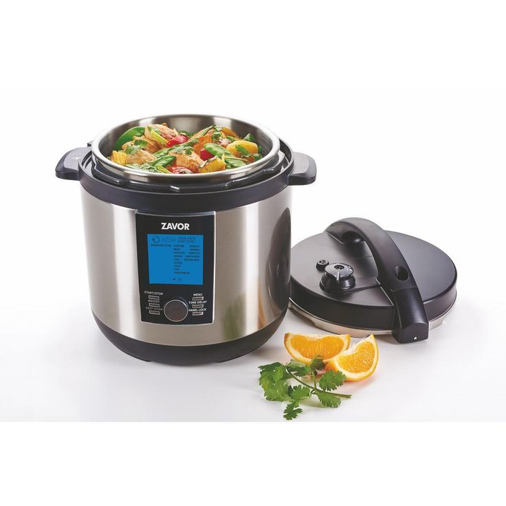 LUX LCD 6 Qt. Stainless Steel Electric Pressure Cooker with Stainless Steel Cooking Pot