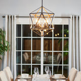Quoizel Liberty Park Bronze Industrial Geometric 4-Light Pendant Light, 18-in W x 22-in H