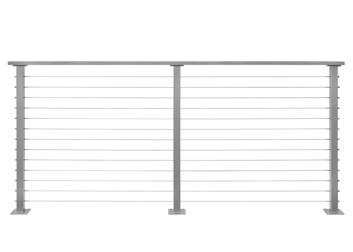 CityPost Deck Mount Grey Steel Deck Cable Rail Kit