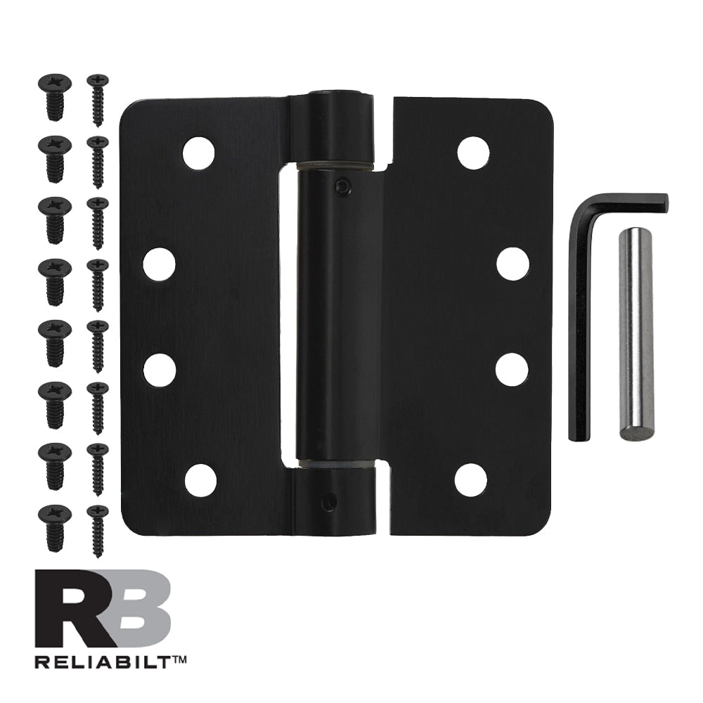 Everbilt 4 in. Oil-Rubbed Bronze Adjustable Spring Door Hinge, 5/8 in. Radius