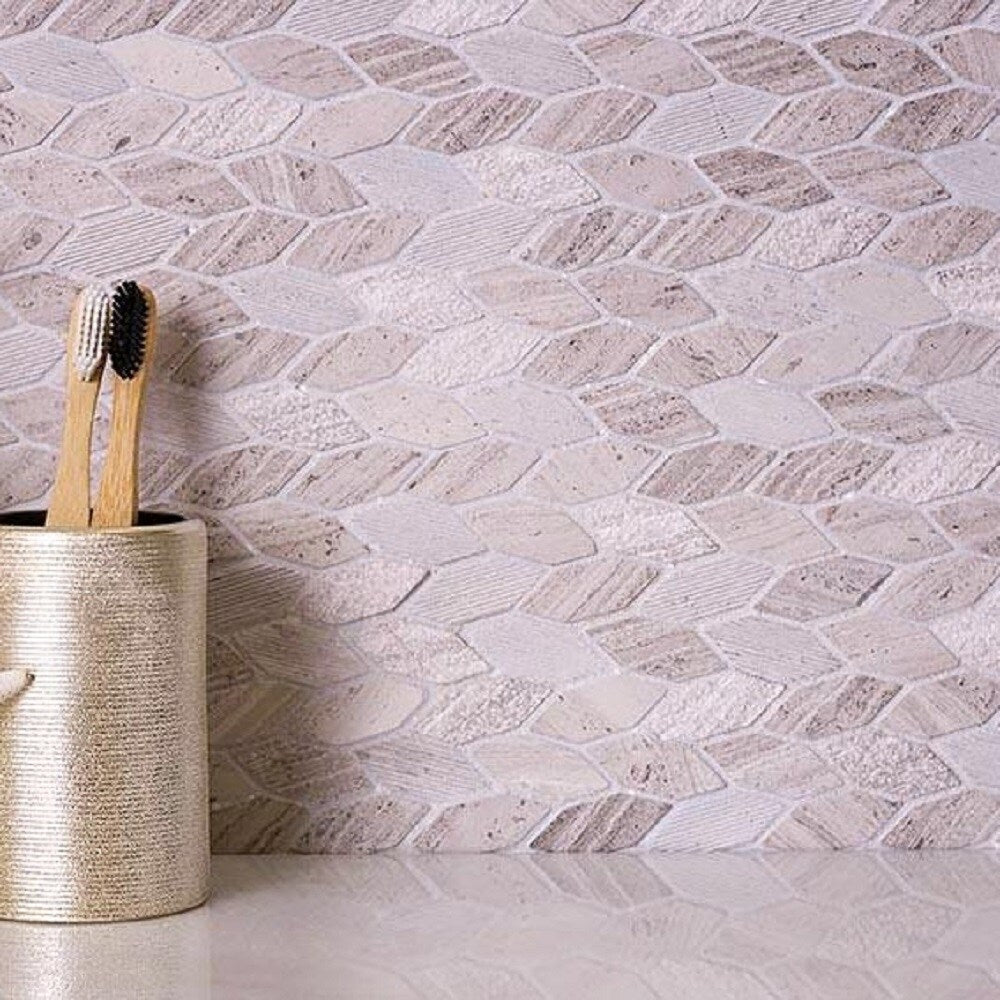 Apollo Tile (Sample) Sparta Beige 4-in x 4-in Polished Marble Patterned Floor and Wall Tile
