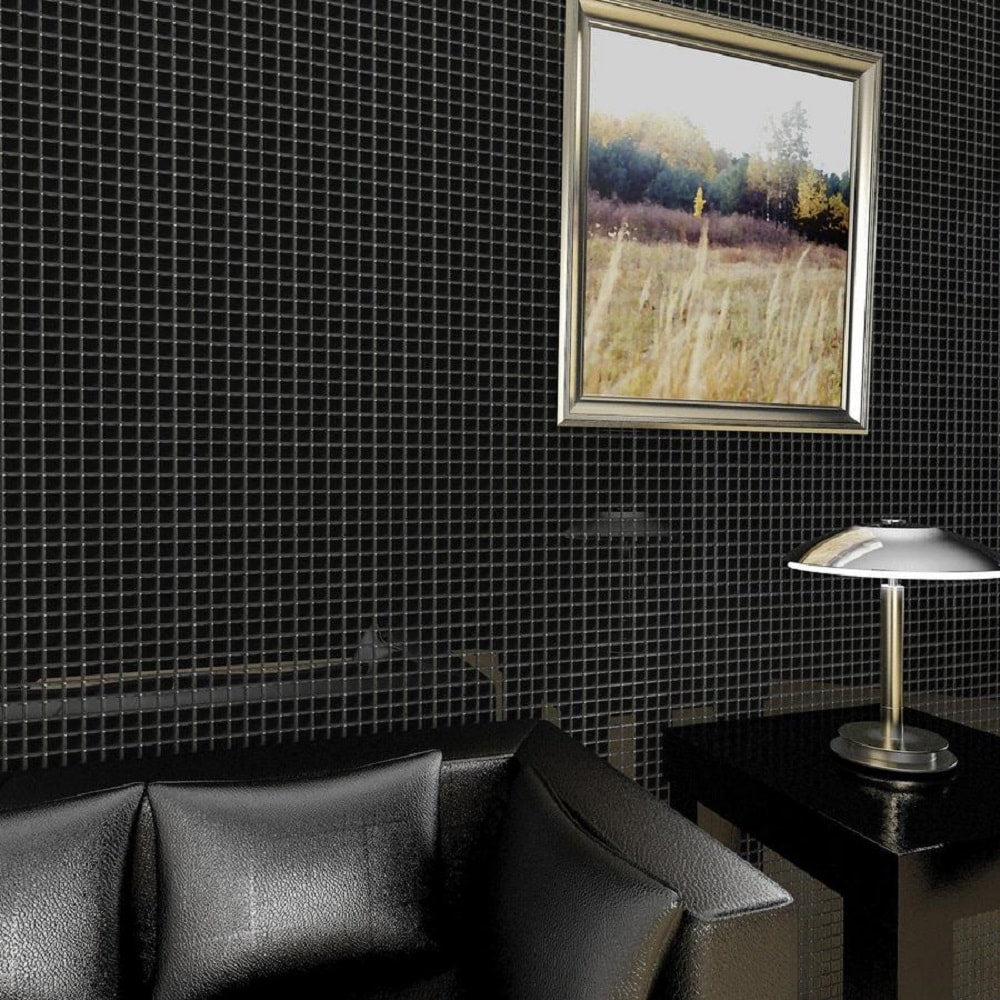 Apollo Tile (Sample) Floor and Wall Tile Black 4-in x 4-in Glossy Glass Uniform Squares Floor and Wall Tile