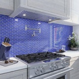 Apollo Tile (Sample) Colorway Royal Blue 4-in x 4-in Glossy Glass Brick Subway Floor and Wall Tile