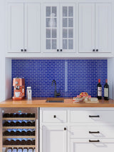 Apollo Tile (Sample) Colorway Royal Blue 4-in x 4-in Glossy Glass Brick Subway Floor and Wall Tile