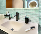 Apollo Tile (Sample) Colorway Blizzard Blue 4-in x 4-in Glossy Glass Brick Subway Floor and Wall Tile