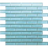 Apollo Tile (Sample) Colorway Tiffany Blue 4-in x 4-in Glossy Glass Brick Subway Floor and Wall Tile