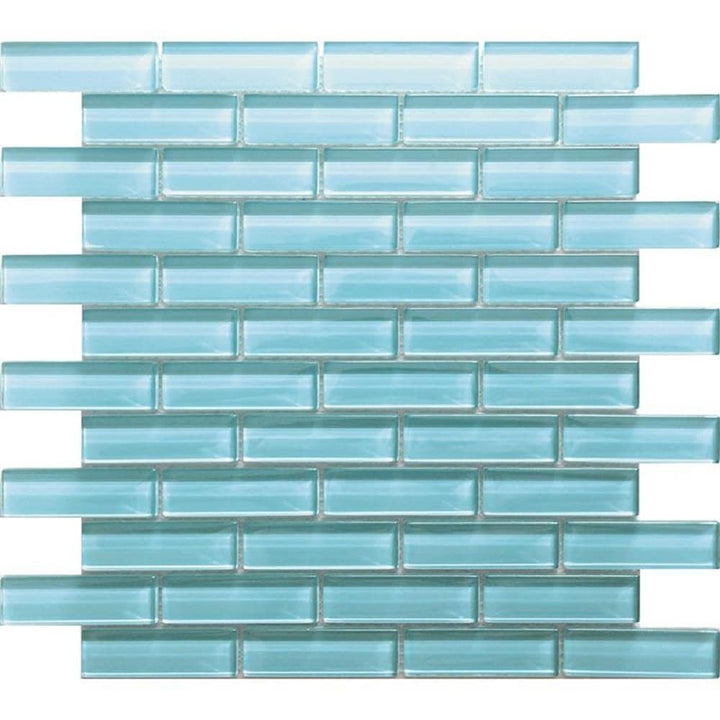 Apollo Tile (Sample) Colorway Tiffany Blue 4-in x 4-in Glossy Glass Brick Subway Floor and Wall Tile