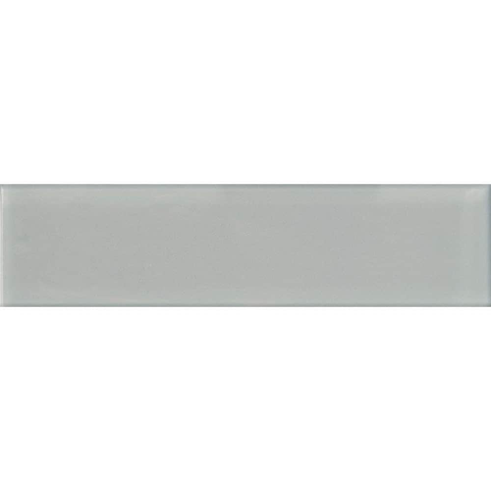 Apollo Tile (Sample) Wall Tile Mink Gray 4-in x 4-in Glossy Glass Brick Subway Wall Tile
