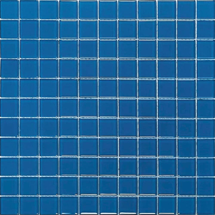 Apollo Tile (Sample) Colorway Cerulean Blue 4-in x 4-in Glossy Glass Uniform Squares Cement Look Floor and Wall Tile