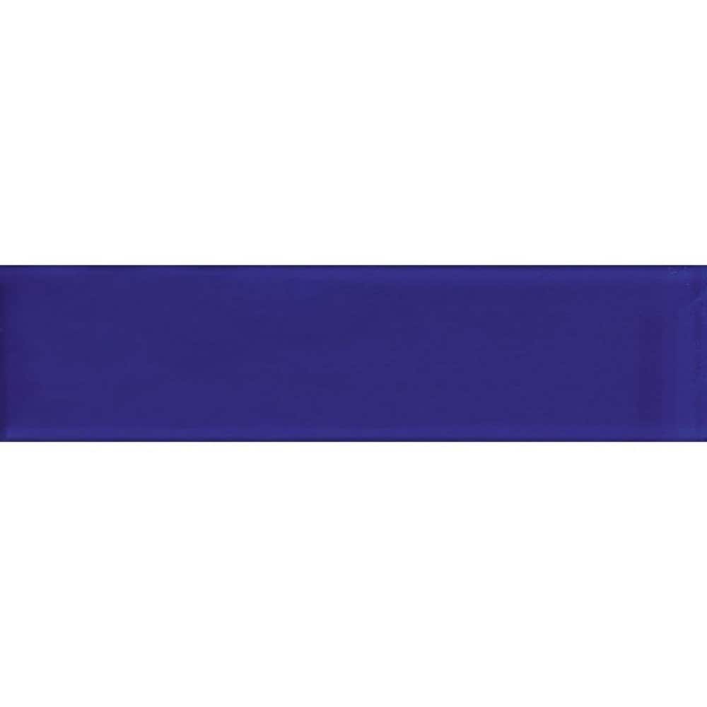 Apollo Tile (Sample) Wall Tile Royal Blue 4-in x 4-in Glossy Glass Brick Subway Wall Tile
