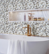 Apollo Tile (Sample) Majeste Brown 4-in x 4-in Glossy Glass Mixed Pattern Patterned Wall Tile