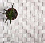 Apollo Tile (Sample) Sparta Gray 4-in x 4-in Polished Marble Basketweave Mosaic Floor and Wall Tile