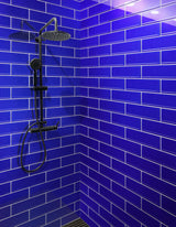 Apollo Tile (Sample) Wall Tile Royal Blue 4-in x 4-in Glossy Glass Brick Subway Wall Tile