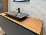 Apollo Tile (Sample) Wall Tile Abalone Gray 3-in x 12-in Matte Glass Brick Subway Wall Tile