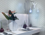 Apollo Tile (Sample) Colorway Light Gray 4-in x 4-in Glossy Glass Brick Subway Floor and Wall Tile
