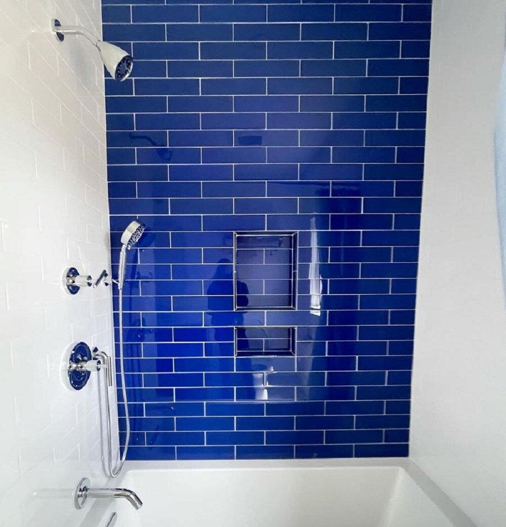 Apollo Tile (Sample) Wall Tile Royal Blue 3-in x 12-in Glossy Glass Brick Subway Wall Tile