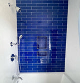 Apollo Tile (Sample) Wall Tile Royal Blue 3-in x 12-in Glossy Glass Brick Subway Wall Tile