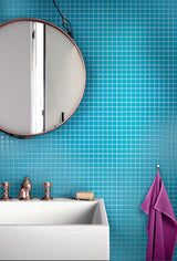 Apollo Tile (Sample) Floor and Wall Tile Cerulean Blue 4-in x 4-in Matte Glass Uniform Squares Mosaic Floor and Wall Tile