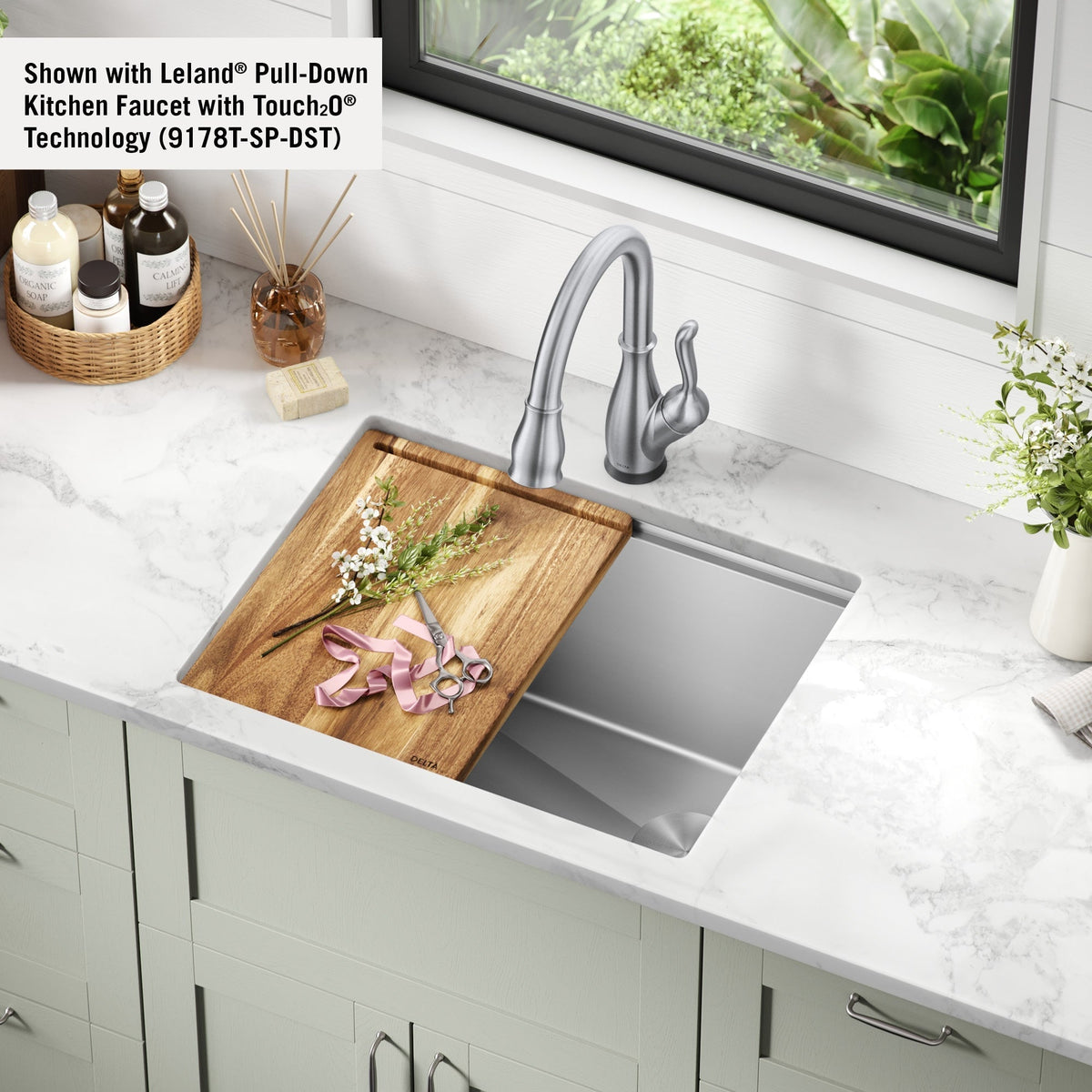 Delta Stainless Steel Undermount Laundry Sink with Workstation and Drain