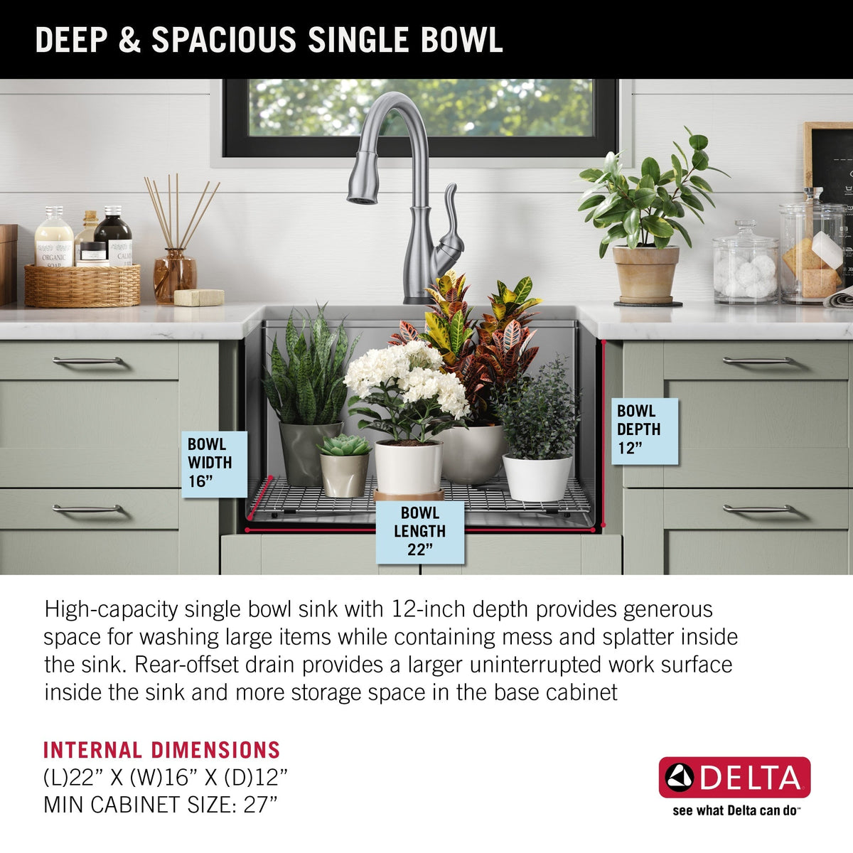 Delta Stainless Steel Undermount Laundry Sink with Workstation and Drain