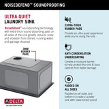 Delta Stainless Steel Undermount Laundry Sink with Workstation and Drain