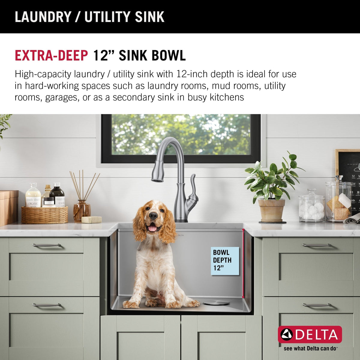 Delta Stainless Steel Undermount Laundry Sink with Workstation and Drain
