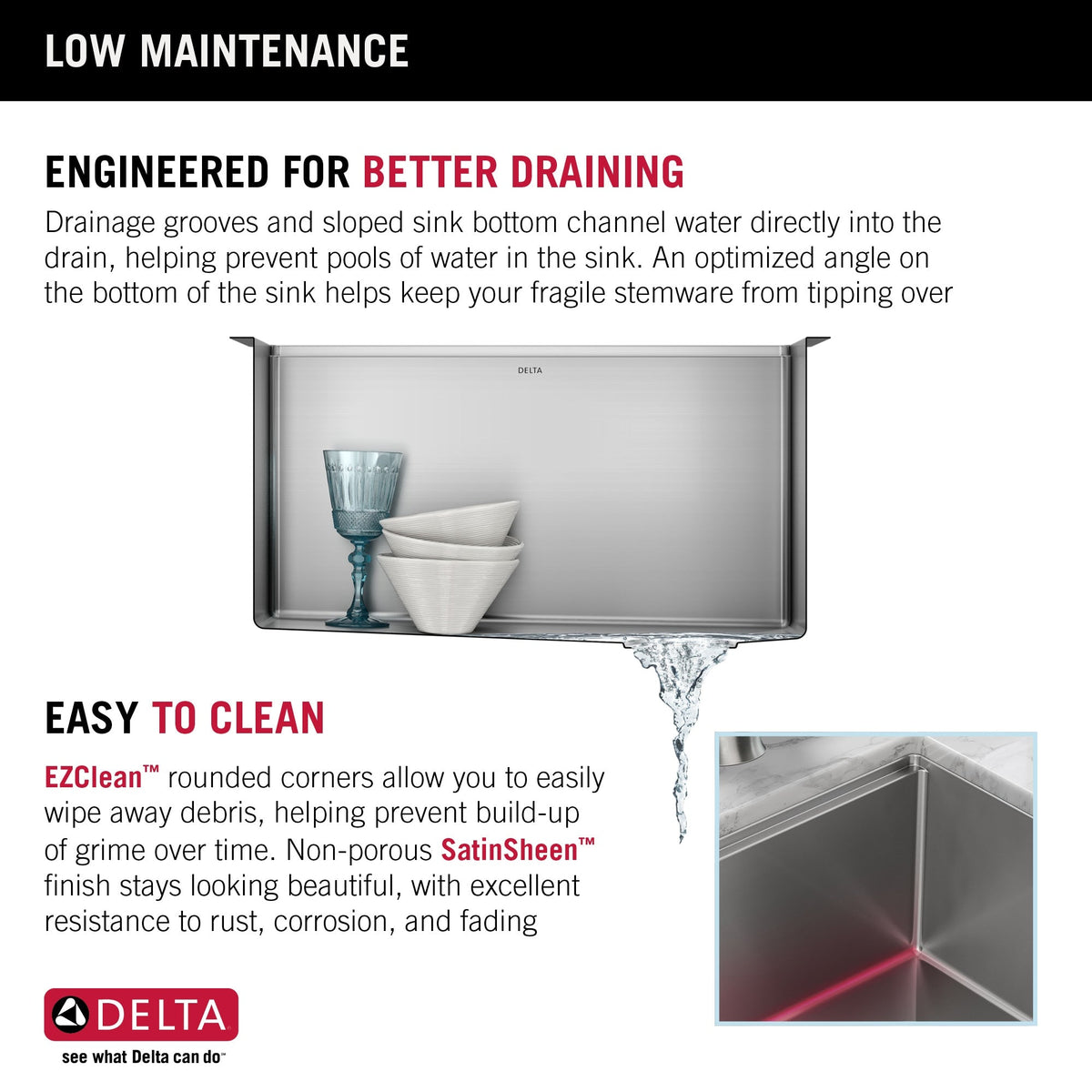 Delta Stainless Steel Undermount Laundry Sink with Workstation and Drain