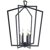 Kichler Abbotswell 6-Light Black Traditional Geometric Large Hanging Pendant Light