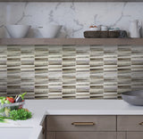 Apollo Tile (Sample) Floor and Wall Tile Gray and Beige 4-in x 4-in Polished Glass/Metal/Stone Quartz Linear Patterned Floor and Wall Tile