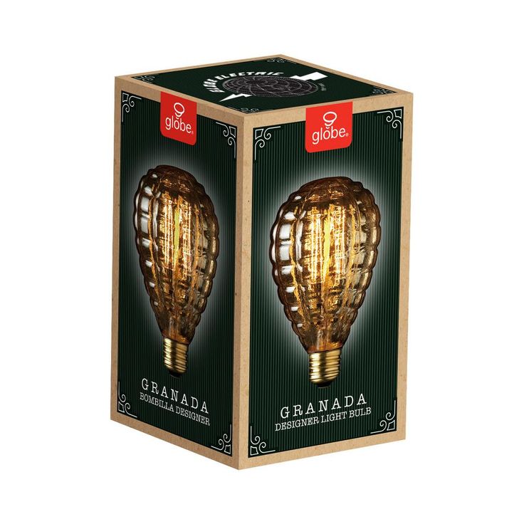 Globe Electric 40W Amber Designer Vintage Edison Granada Incandescent Light Bulb