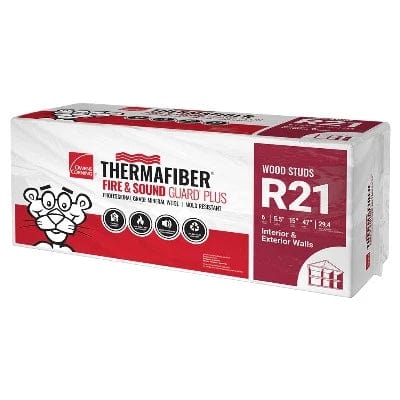Owens Corning R-21 Thermafiber Fire and Sound Guard Plus, 5.5 in x 16 in x 48 in (24 Packs)