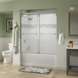 Lyndall 60 x 59-1/4 in. Frameless Mod Soft-Close Sliding Bathtub Door in Nickel with 3/8 in. (10mm) Clear Glass - Super Arbor